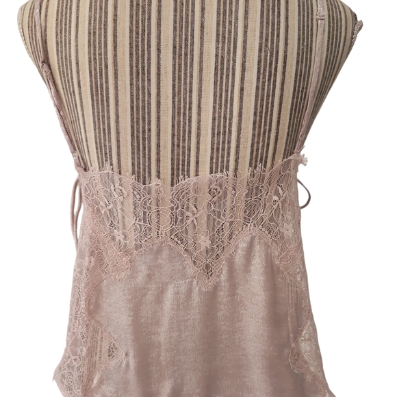 Free People Intimately Women Pink Satin Boho Shimmer  Cami Tank Top Size XS/L - Picture 7 of 15